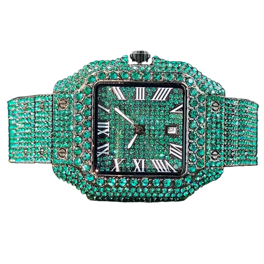 Royal Green Iced Wristwatch