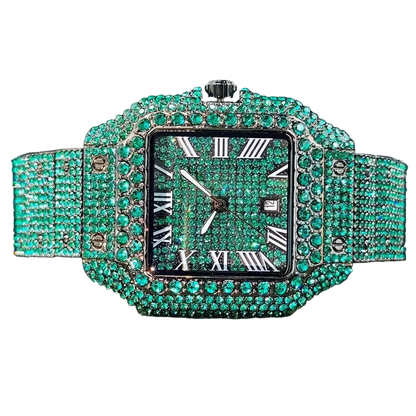 Royal Green Iced Wristwatch