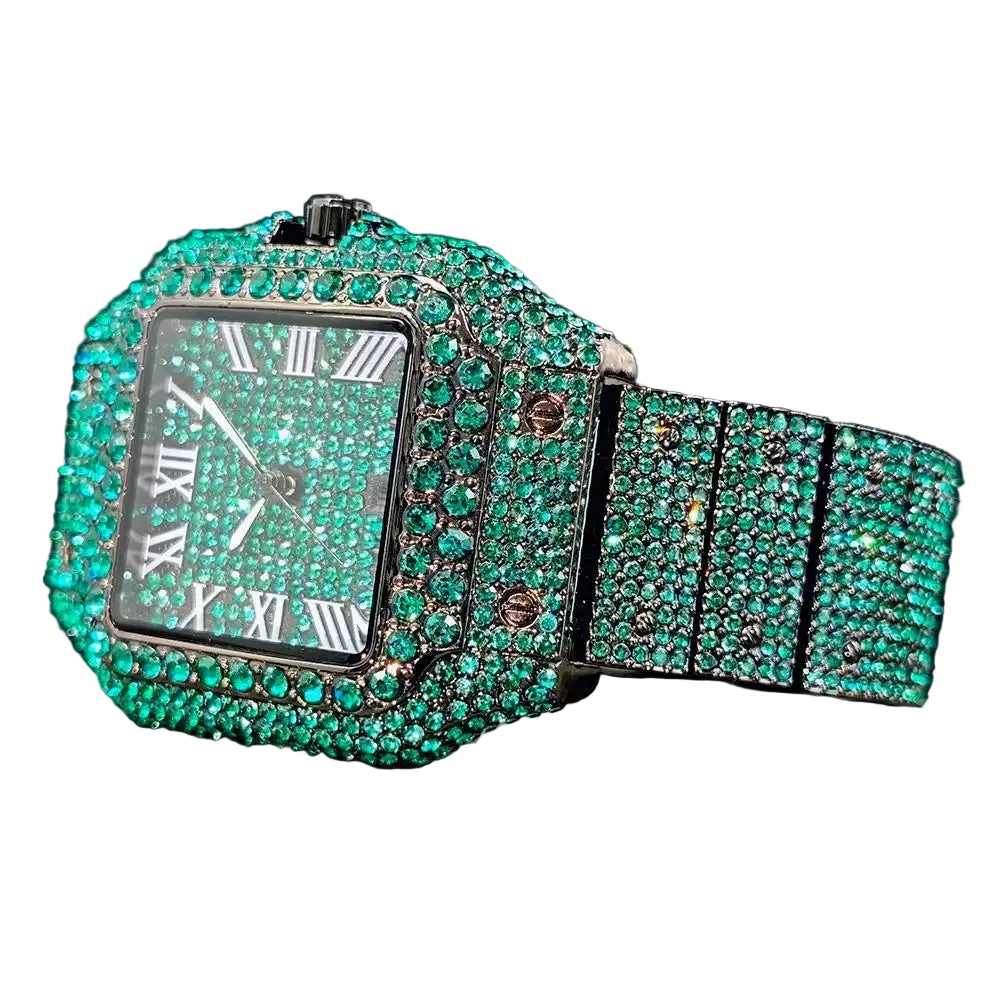 Royal Green Iced Wristwatch
