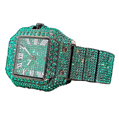 Royal Green Iced Wristwatch