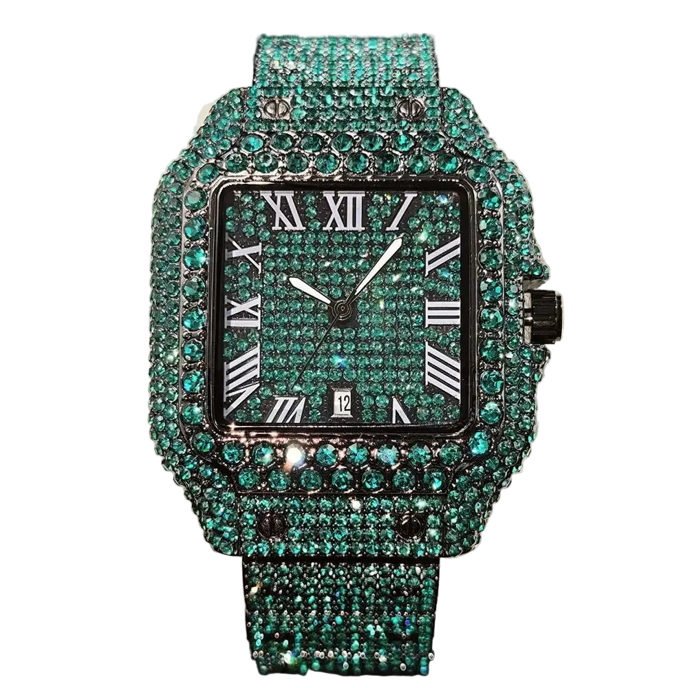 Royal Green Iced Wristwatch