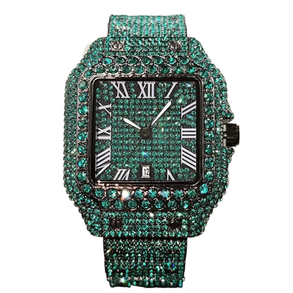 Royal Green Iced Wristwatch