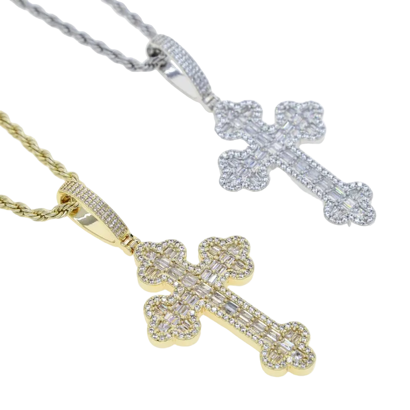Zircon cross pendant