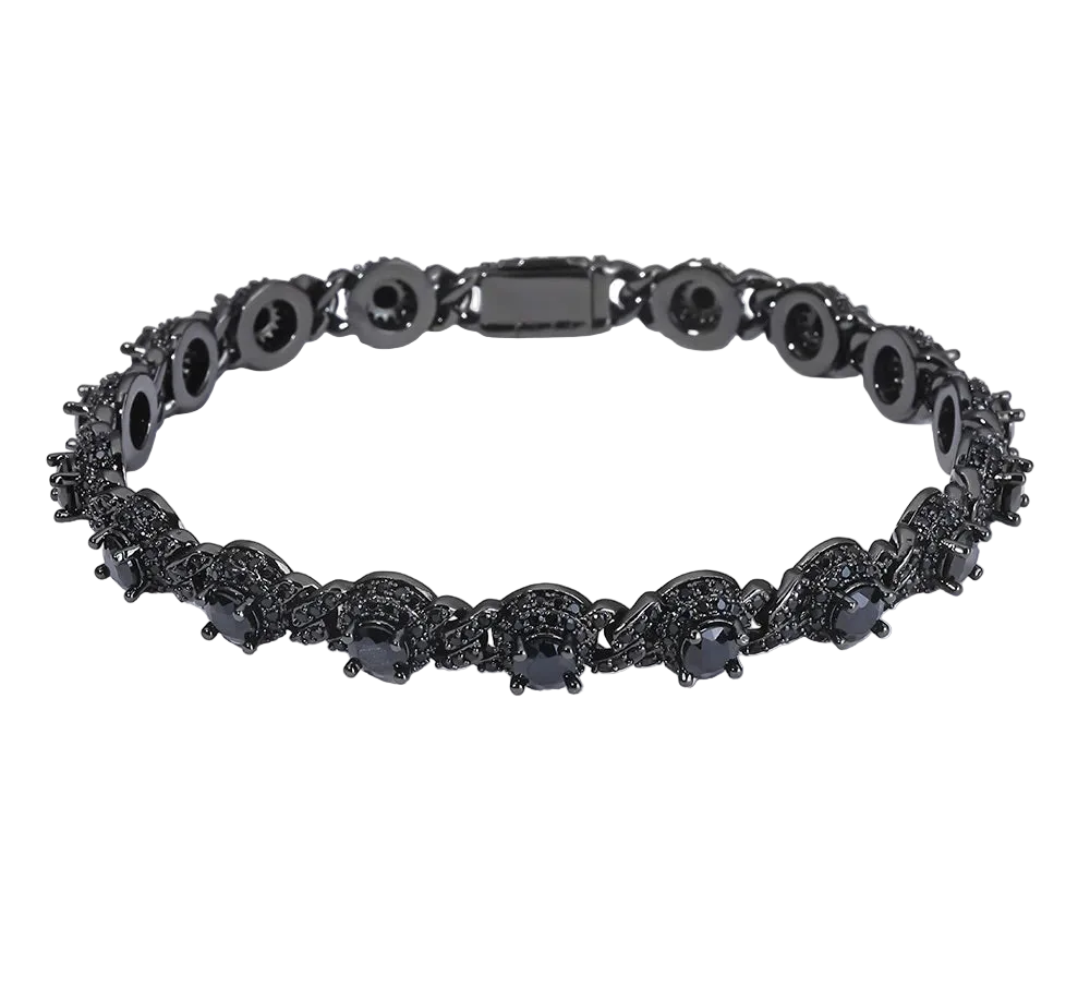 Fully Iced Out Black Diamond Bracelet