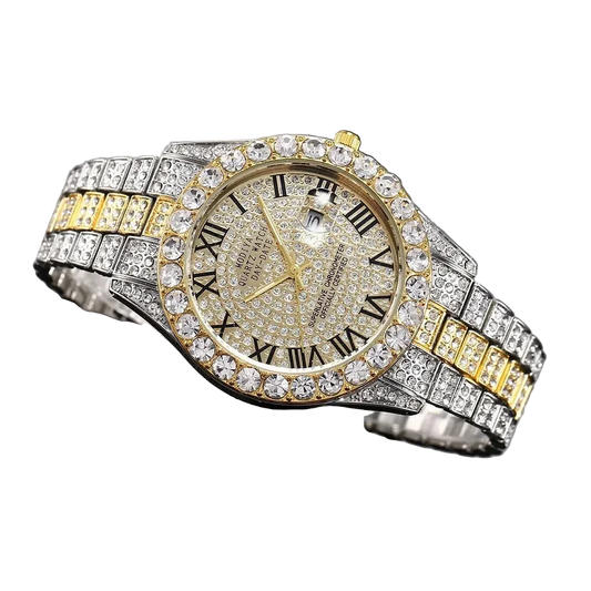Flex 4 Iced Out Two Tone Watch