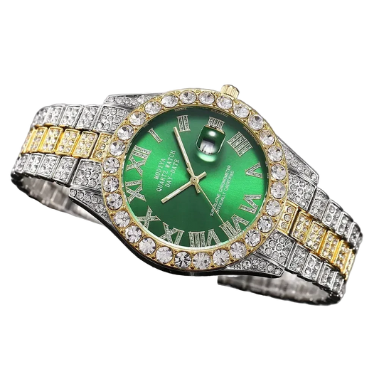 Flex 4 Iced Out Two Tone Watch